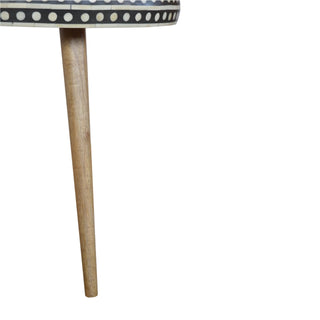 Bone Inlay End Table, Mango Wood