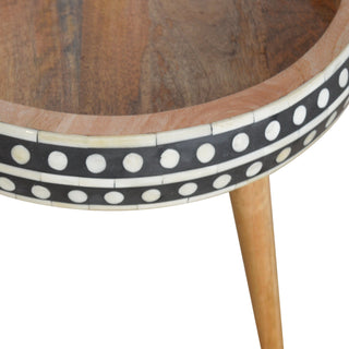 Narrow Bone Inlay End Table, Mango Wood