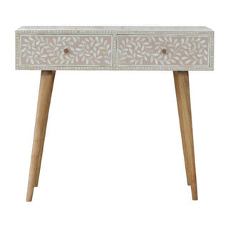 Mango Wood & Floral Bone Inlay Console Table