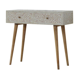 Mango Wood & Floral Bone Inlay Console Table