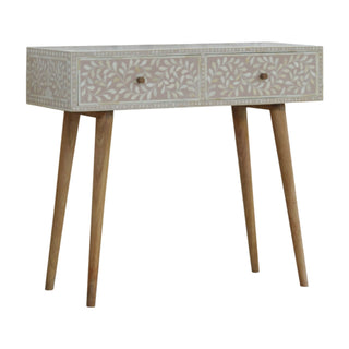 Mango Wood & Floral Bone Inlay Console Table