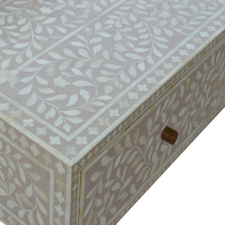 Mango Wood & Floral Bone Inlay Console Table