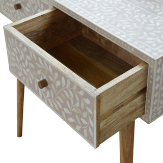 Mango Wood & Floral Bone Inlay Console Table