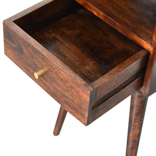 Narrow Bedside, Walnut Finish
