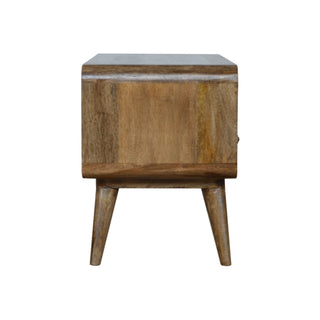 Mango Wood TV Stand with 1 Shelf and 2 Drawers, Grey Wash Finish