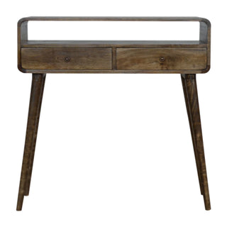 1-Shelf, 2-Drawer Mango Wood Console Table in Grey Wash Finish