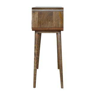 1-Shelf, 2-Drawer Mango Wood Console Table in Grey Wash Finish