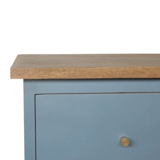 Hand Painted 2 Drawer Bedside Table, Blue