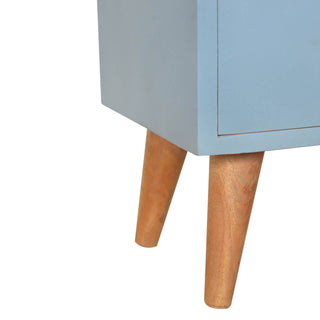 Hand Painted 2 Drawer Bedside Table, Blue