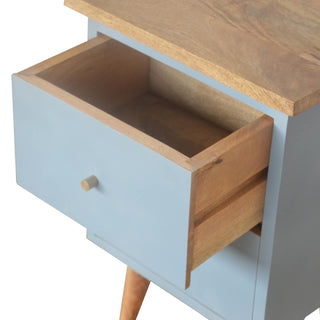 Hand Painted 2 Drawer Bedside Table, Blue