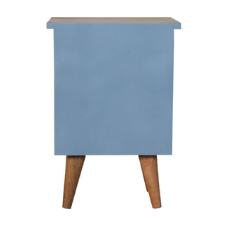 Hand Painted 2 Drawer Bedside Table, Blue