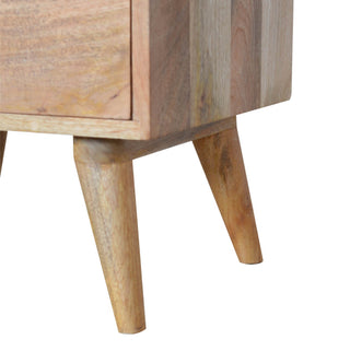 Mango Wood Bone Inlay Gallery Back Bedside Table with 3 Drawers