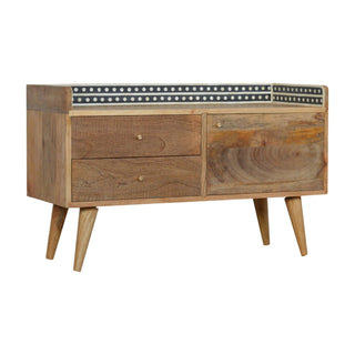 Nordic Bone Inlay TV Unit with Storage