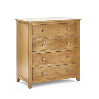 Mallory 4 Drawer Chest, Oak Wood