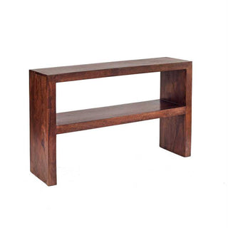 Solid Mango Wood Console Table – Dark Walnut Finish