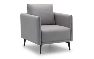 Rohe Grey Wool Effect Fabric Armchair