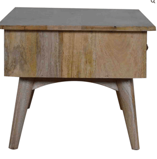 Nordic 2 Drawer Coffee Table, Mango Wood in Natural Oak Finish