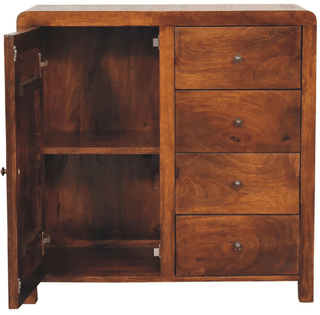 Mango Wood Sideboard with 1 Cabinet and 4 Drawers