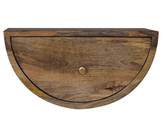 Floating Bedside Table, Oak Finish Mango Wood