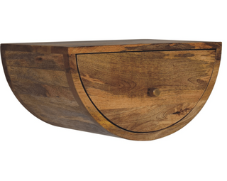 Floating Bedside Table, Oak Finish Mango Wood