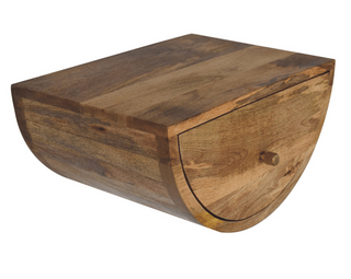Floating Bedside Table, Oak Finish Mango Wood