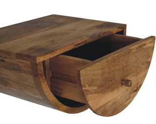 Floating Bedside Table, Oak Finish Mango Wood