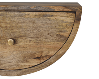 Floating Bedside Table, Oak Finish Mango Wood