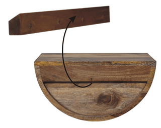 Floating Bedside Table, Oak Finish Mango Wood