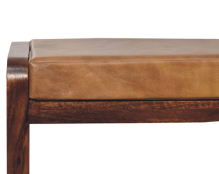 Mango Wood Buffalo Hide Hallway Bench