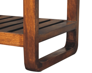 Mango Wood Buffalo Hide Hallway Bench