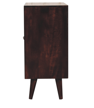 Narrow Pineapple Carved Cabinet, Walnut