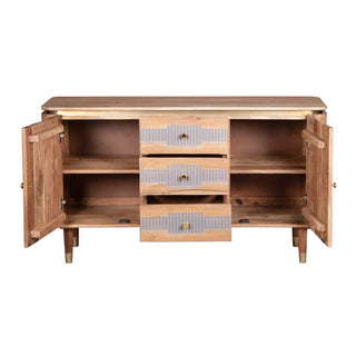 Acacia Wood 2 Doors 3 Drawers Sideboard