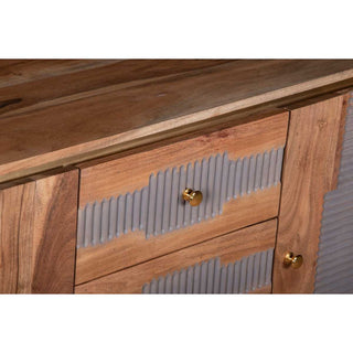 Acacia Wood 2 Doors 3 Drawers Sideboard