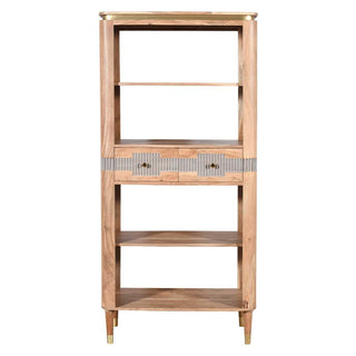 Wilton Acacia Wood 2 Drawers Open Bookcase