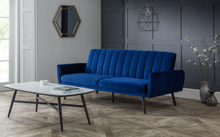 Afina Blue Velvet Sofa Bed