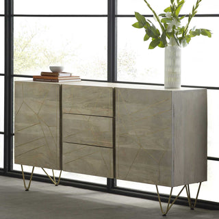 Extra Large Sideboard with Gold Inlay - 3 Drawers & 2 Doors