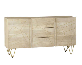 Extra Large Sideboard with Gold Inlay - 3 Drawers & 2 Doors