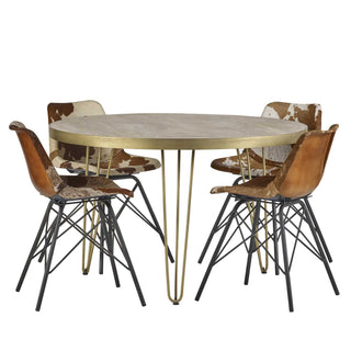 Solid Wood Round Dining Table, Natural Finish
