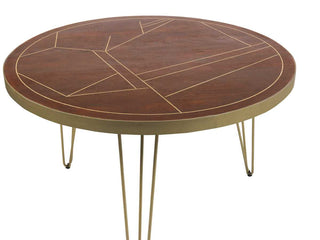 Solid Wood Round Dining Table, Walnut Finish