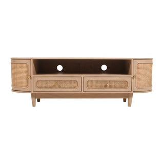 Cane & Mango Wood 2 Drawers TV Cabinet