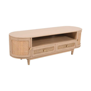 Cane & Mango Wood 2 Drawers TV Cabinet