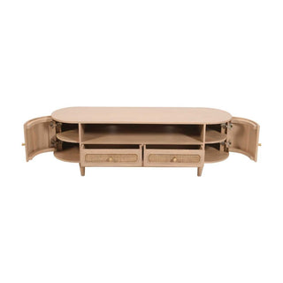 Cane & Mango Wood 2 Drawers TV Cabinet