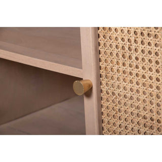 Cane & Mango Wood 4 Doors Sideboard