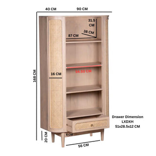 Cane & Mango Wood Bookcase