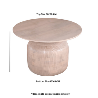 Cane & Mango Wood Round Coffee Table