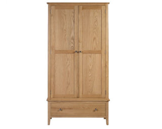 Cotswold Wooden 2 Door 1 Drawer Wardrobe