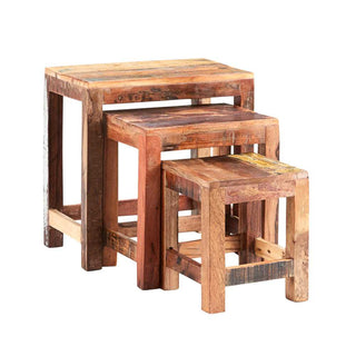 Coastal Reclaimed Wood Nest of 3 Tables