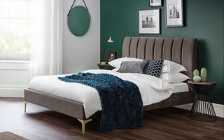 Truffle Velvet Double Bed