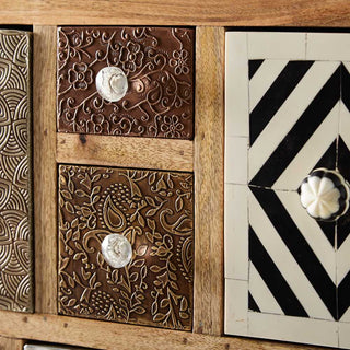 Reclaimed Solid Wood 14 Drawer Chest