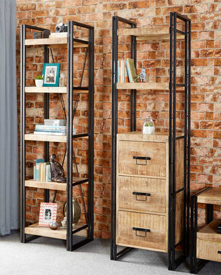 Industrial Narrow Open Bookcase